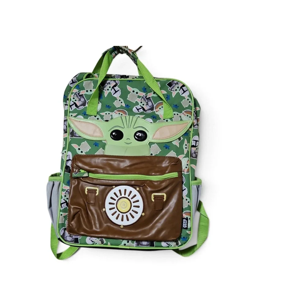 Star Wars The Mandalorian Grogu Baby Yoda Backpack Green 3D Kids School Bag